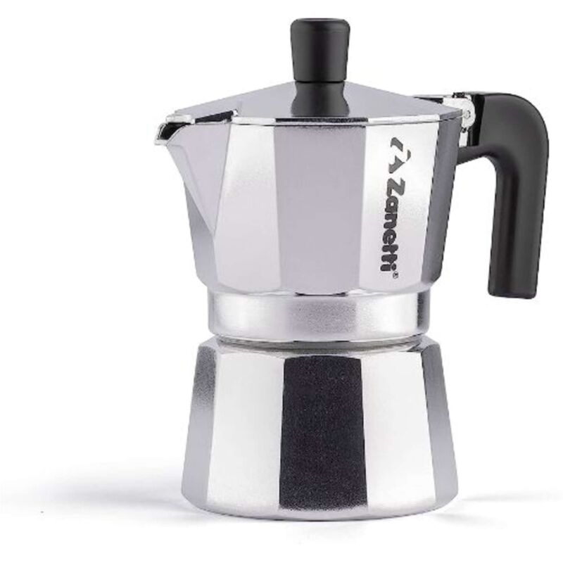 foto del prodotto bighouse it zanetti, mama caffettiera moka in alluminio, macchinetta caff mezza tazza, moka espresso con sistema anti goccia, guarnizione in