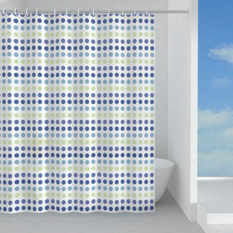 foto del prodotto biglie tenda doccia in peva, finitura verde e blu, dimensioni 200 x 180 x 0,1 cm e peso 0,365 kg gedy