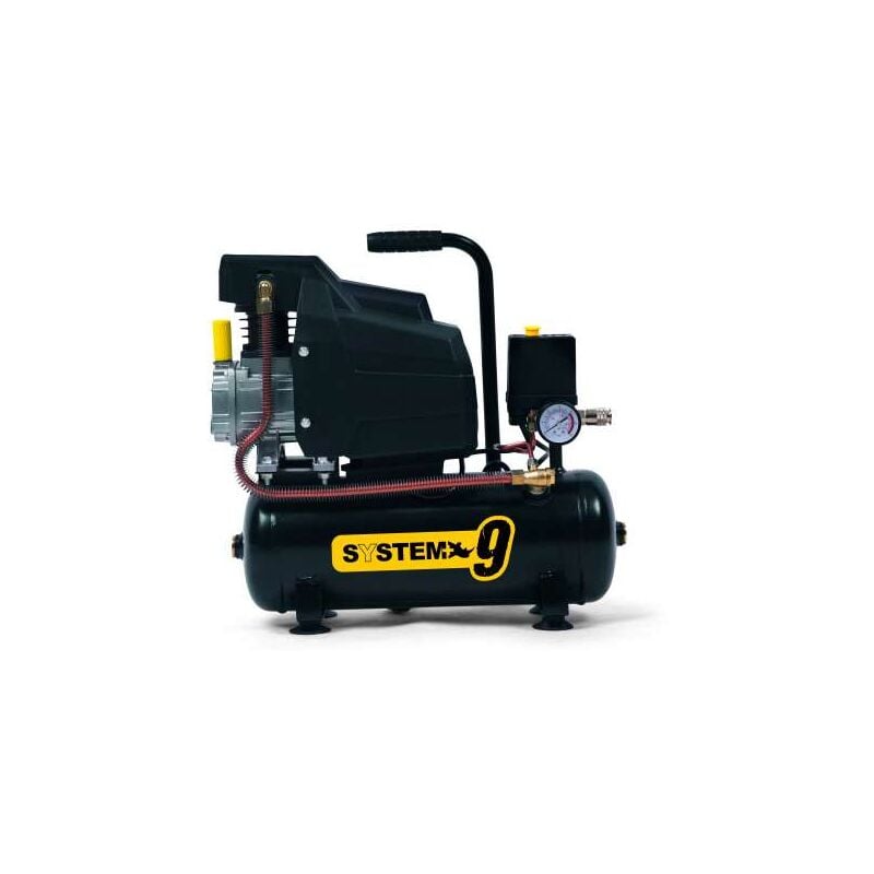 foto del prodotto bigmat system compressore con serbatoio nero giallo 9lt