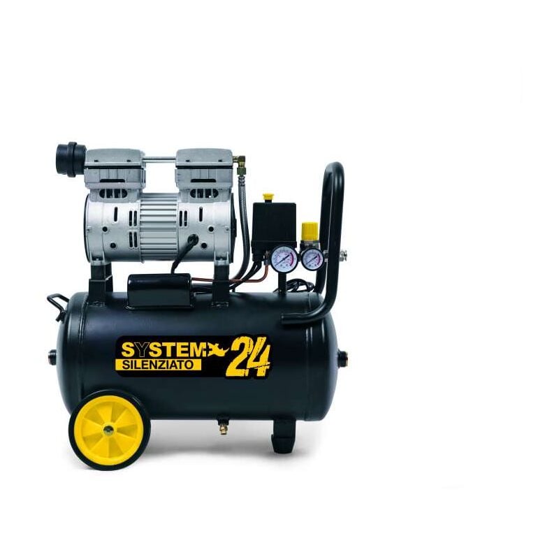 foto del prodotto bigmat system compressore super silenziato nero giallo 24 l