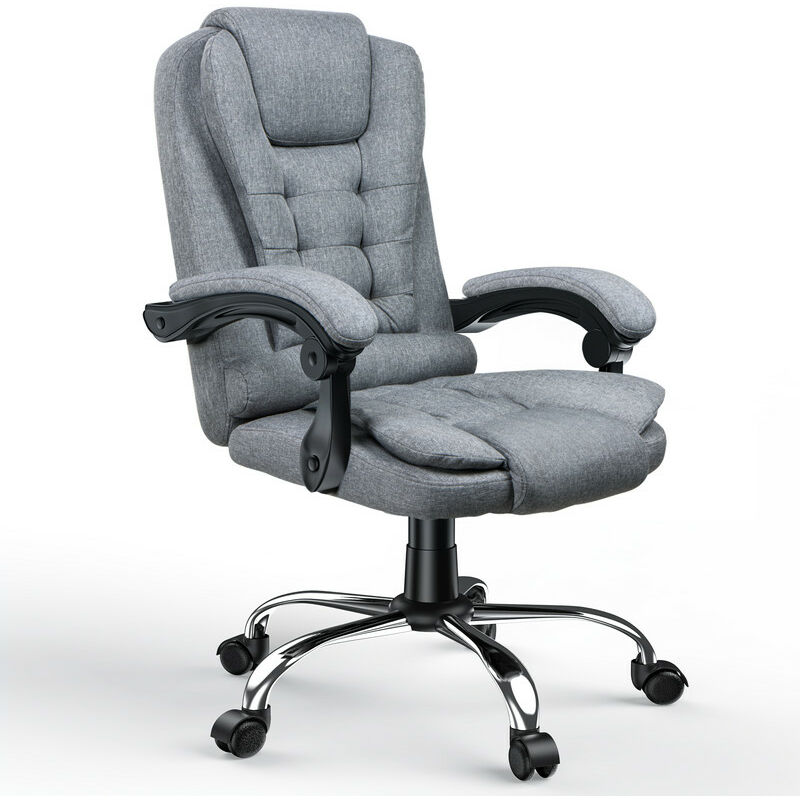 foto del prodotto bigzzia sedia da ufficio ergonomica poltrona direzionale con sedile largo sedia ufficio reclinabile con braccioli imbottiti et altezza regolabile