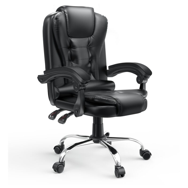 foto del prodotto bigzzia sedia da ufficio ergonomica poltrona direzionale con sedile largo sedia ufficio reclinabile con braccioli imbottiti et altezza regolabile