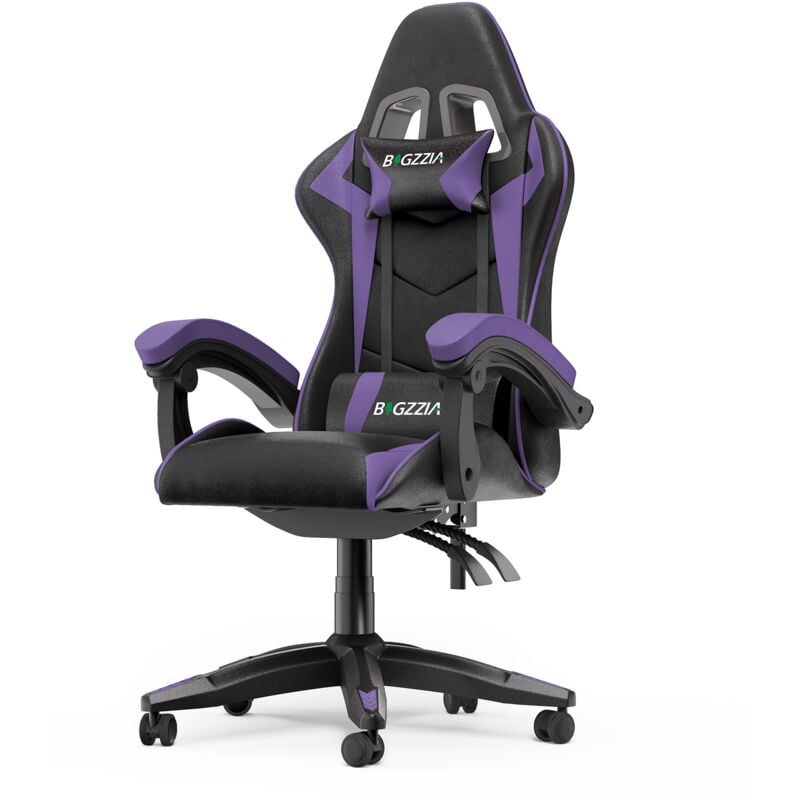 foto del prodotto bigzzia sedia gaming con schienale ergonomico inclinabile e altezza regolabile sedia girevole per computer con supporto lombare, poggiatesta