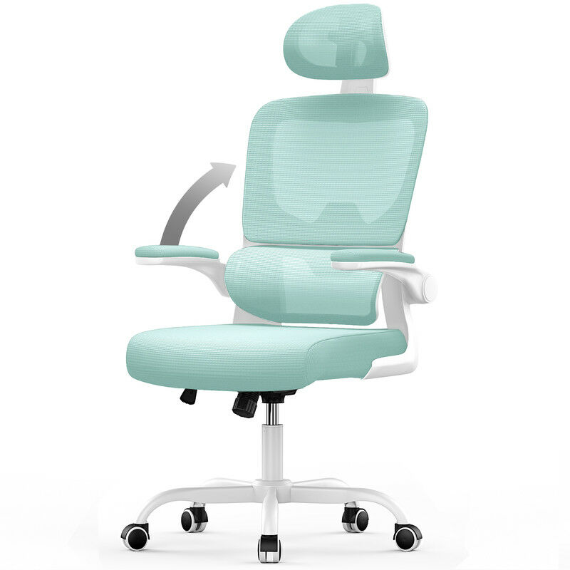 foto del prodotto bigzzia sedia ufficio ergonomica poltrona ufficio con supporto lombare adattivo schienale reclinabile e altezza regolabile sedia scrivania con