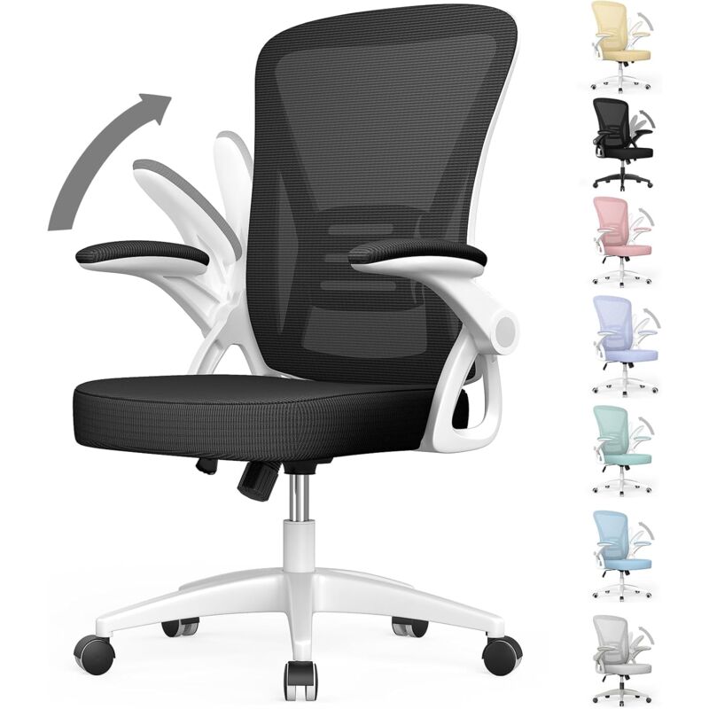 foto del prodotto bigzzia sedia ufficio ergonomica sedie da scrivania con braccioli ribaltabili a 90 mobili ufficio sedute per ufficio con supporto lombare