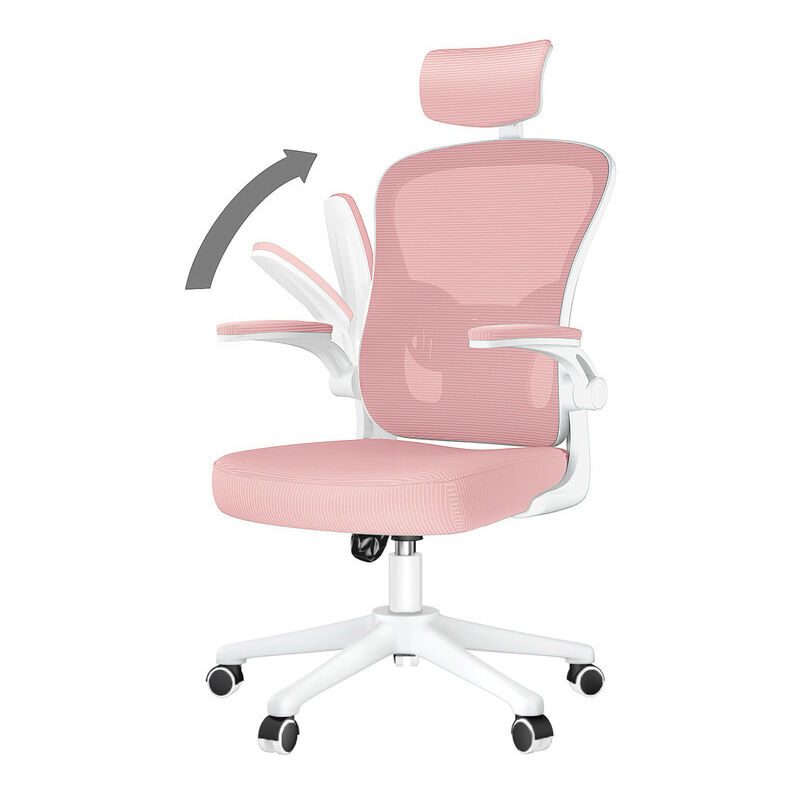 foto del prodotto bigzzia sedia ufficio ergonomica sedie da scrivania con supporto lombare e poggiatesta regolabile 90 bracciolo regolabile poltrona da studio