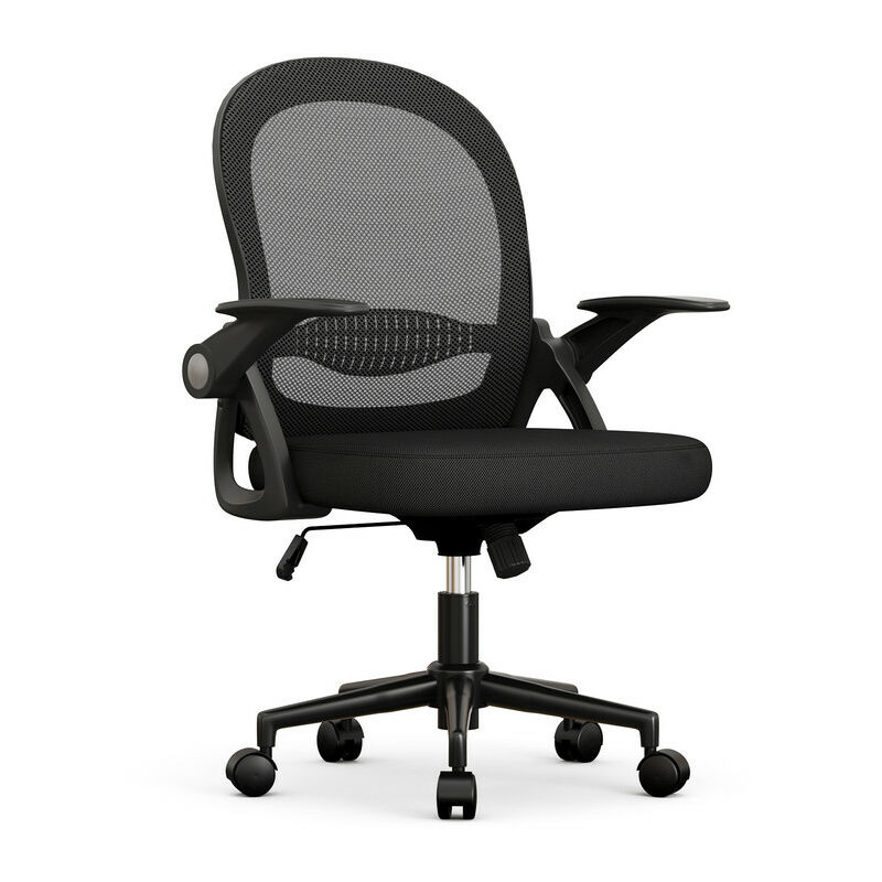 foto del prodotto bigzzia sedia ufficio sedia scrivania con supporto lombare poltrona ufficio in rete traspirante sedia da ufficio ergonomica braccioli e altezza