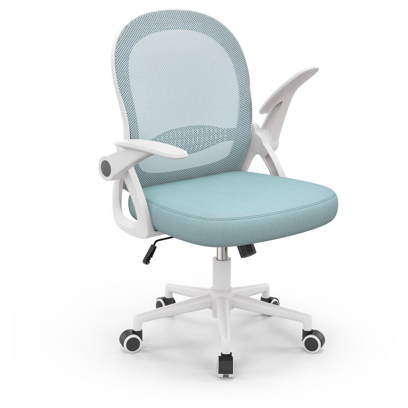 foto del prodotto bigzzia sedia ufficio sedia scrivania con supporto lombare poltrona ufficio in rete traspirante sedia da ufficio ergonomica braccioli e altezza