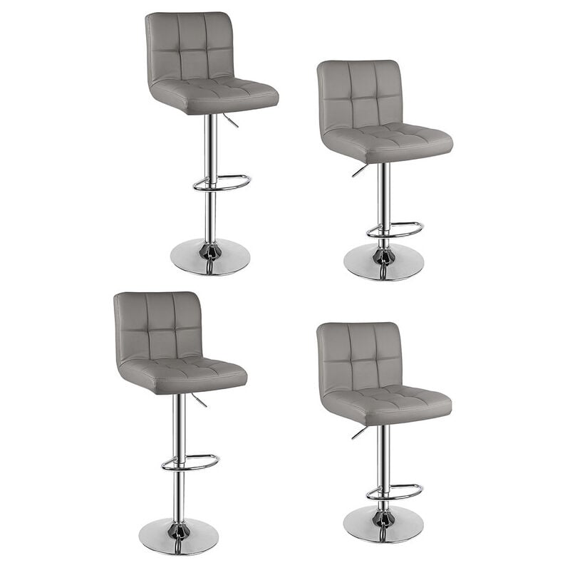 foto del prodotto bigzzia sgabello da bar, set di 4 sedie da cucina sgabello da cucina sgabelli barcon superficie in similpelle pu, sedia da bar con poggiapiedi,