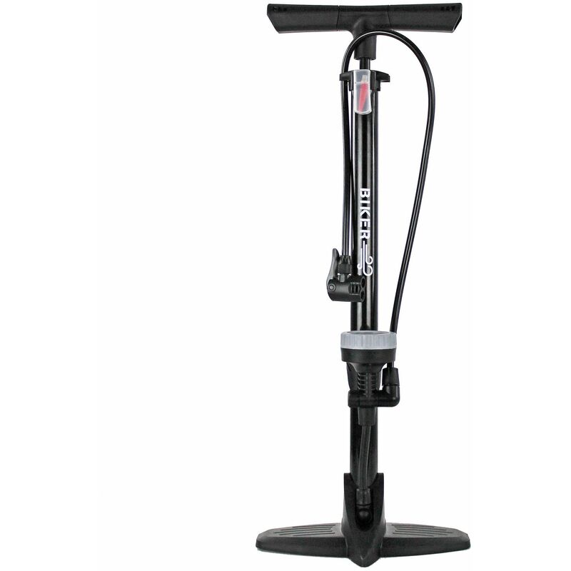 foto del prodotto biker pompa bici con manometro nera