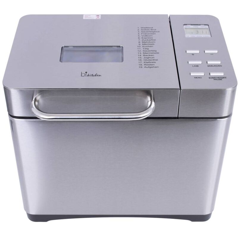 foto del prodotto bikitchen bake 501 macchina del pane con misurino, con display 2 l inox