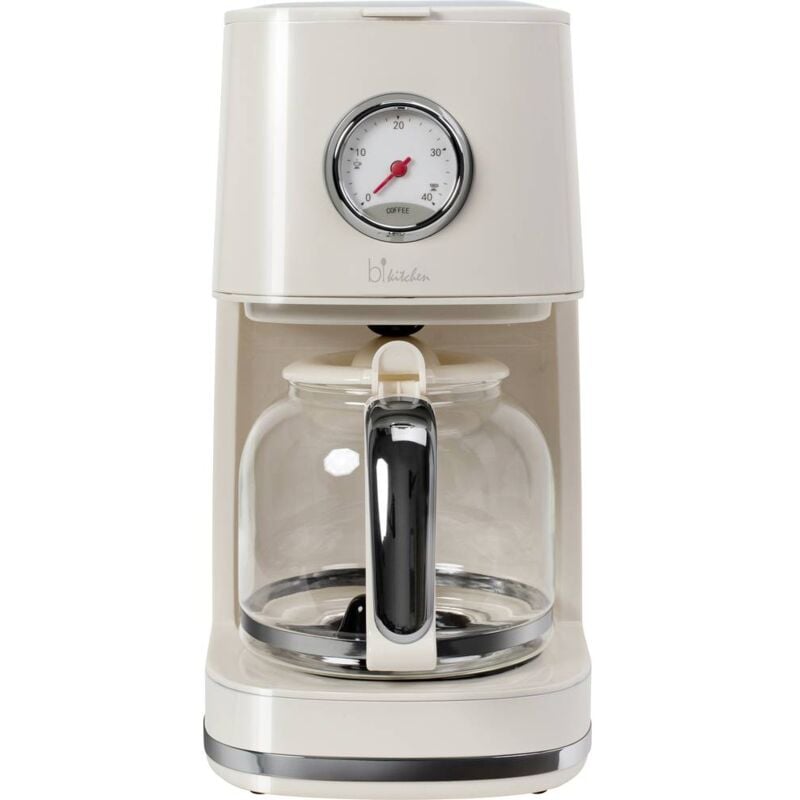 foto del prodotto bikitchen nostalgia 150 macchina per il caff bianco crema lucido capacit tazze 12 caraffa in vetro, funzione manten