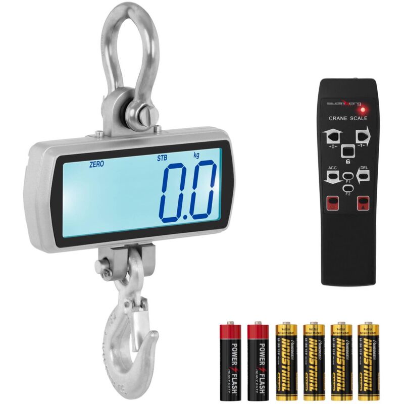 foto del prodotto bilancia a gancio sospesa dinamometro digitale con telecomando lcd 500 kg 100 g