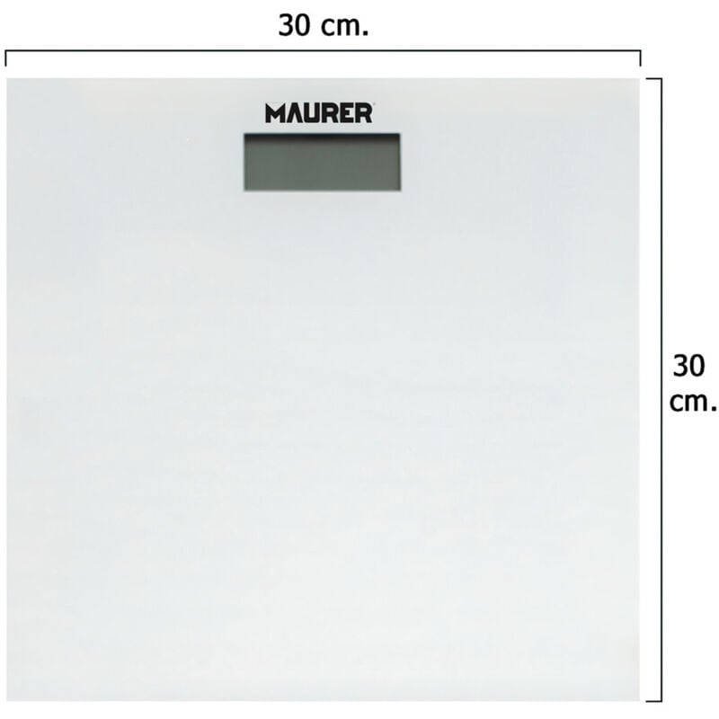 foto del prodotto bilancia da bagno digitalecristallo white 30 x 30 cm. maurer