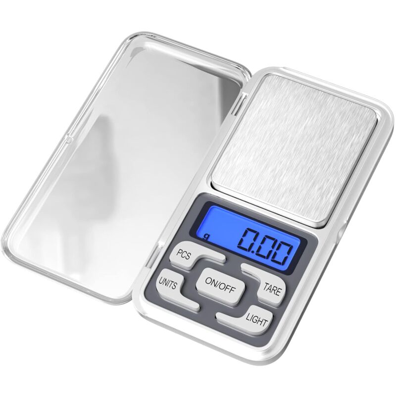 foto del prodotto bilancia da cucina di precisione, 0,01 g 500 g, mini bilancia multifunzionale per alimenti con display a led e funzione tara, bilancia elettronica