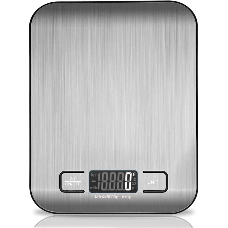 foto del prodotto bilancia da cucina digitale, bilancia da cucina elettronica in acciaio inossidabile da 5 kg, elegante bilancia alimentare ultrasottile lablanc