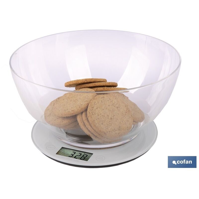 foto del prodotto bilancia da cucina digitale in abs con ciotola in polipropilene da 3,8 litri e portata massima di 10 kg