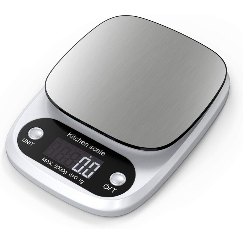foto del prodotto bilancia da cucina digitale professionale con display lcd e funzione tara argento
