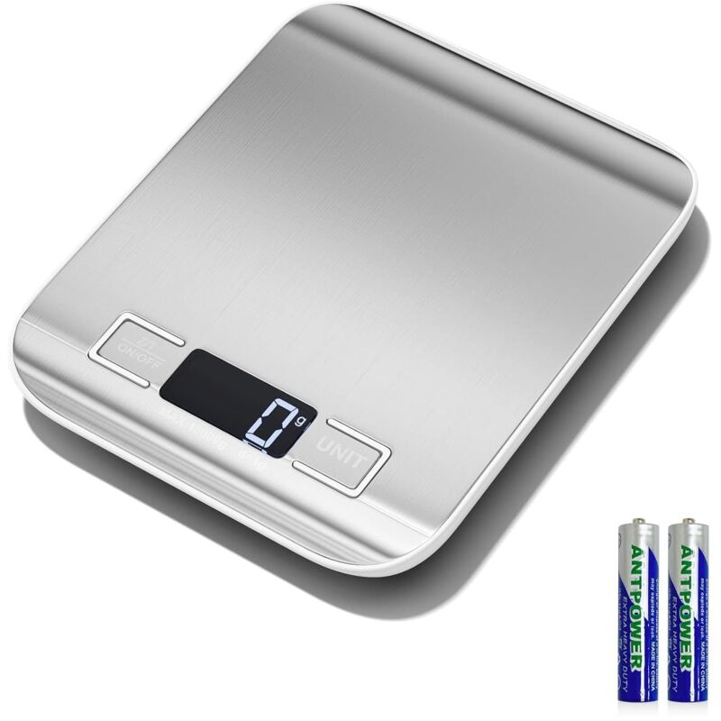 foto del prodotto bilancia da cucina elettronica di precisione da 10 kg 1 g, bilancia alimentare in acciaio inossidabile con display lcd e funzione tara, 6 unit ,