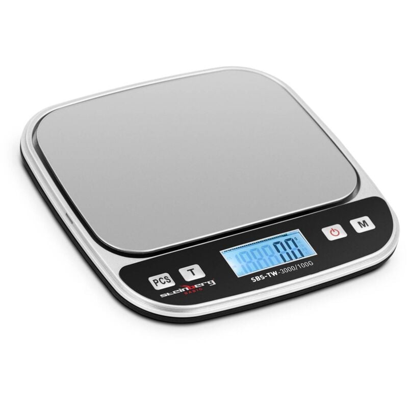 foto del prodotto bilancia di precisione fino a 3 kg 0 1 g con piatto di pesatura in acciaio inox