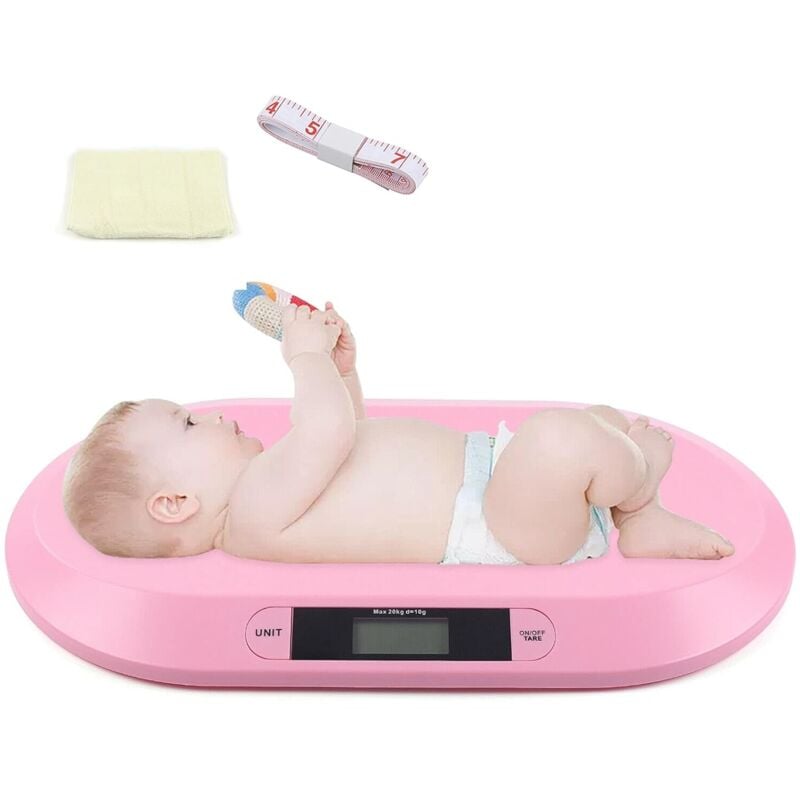 foto del prodotto bilancia digitale per bambini, fino a 20 kg, con indicatore led, con funzione di spegnimento automatico e tara, per cani, gatti, neonati e neonati
