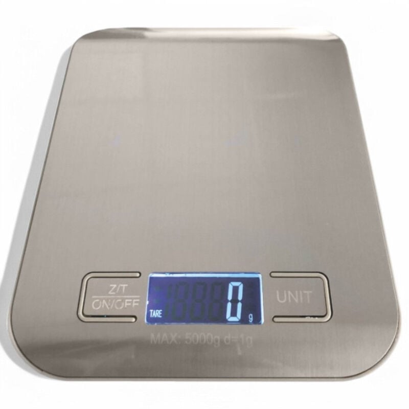 foto del prodotto bilancia digitale piana in acciaio inox con display lcd capacit 5 kg