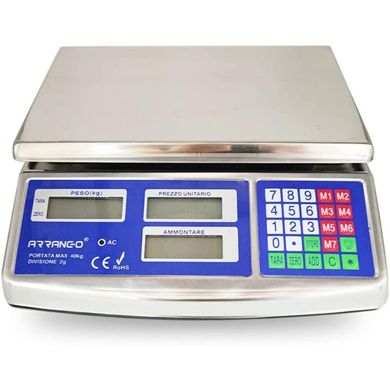 foto del prodotto bilancia elettronica professionale digitale 40kg acciaio da banco divisione 2g