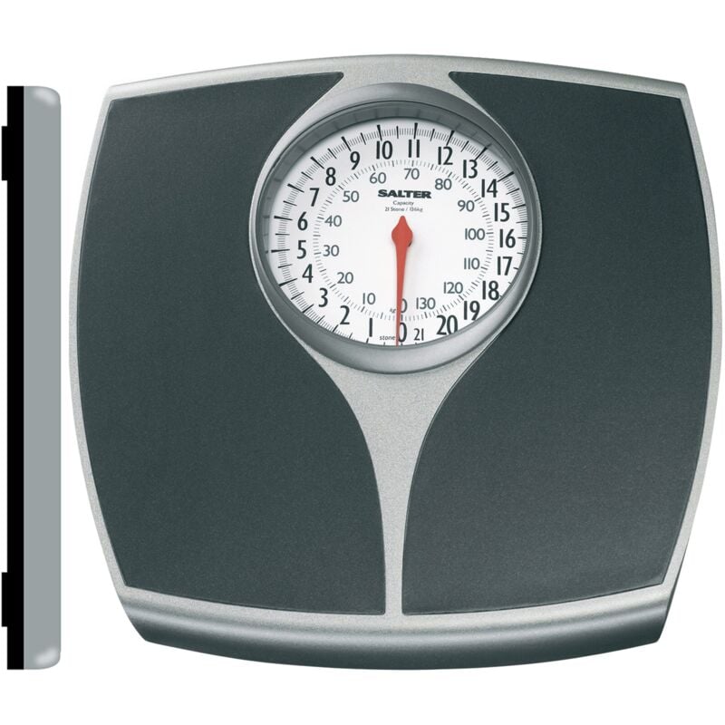 foto del prodotto bilancia meccanica da bagno con quadrante speedo 148 bksvdr, quadrante sovradimensionato per una facile lettura, grande bilancia a piattaforma per il