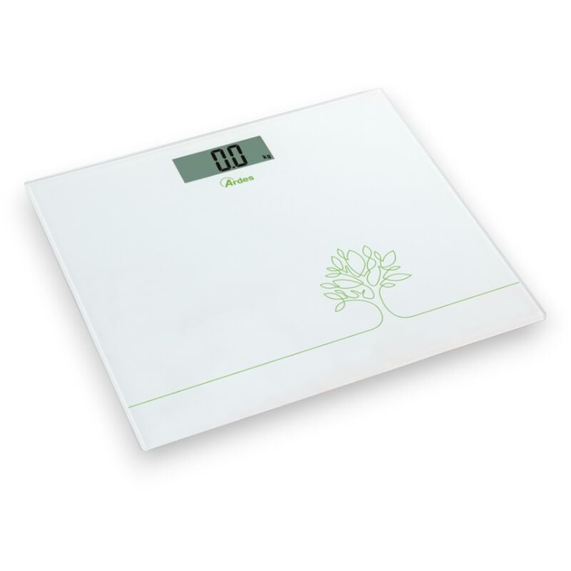 foto del prodotto bilancia pesapersone con display digitale lcd e piano in vetro max 150 kg libra ardes