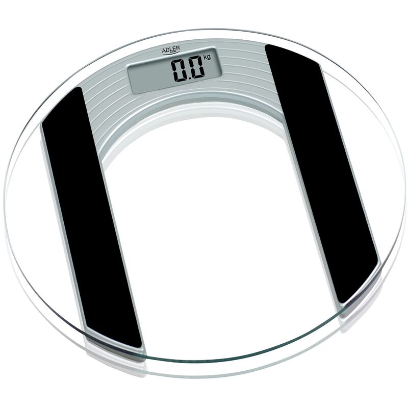 foto del prodotto bilancia pesapersone rotonda in vetro 150 kg spegnimento automatico ad8122