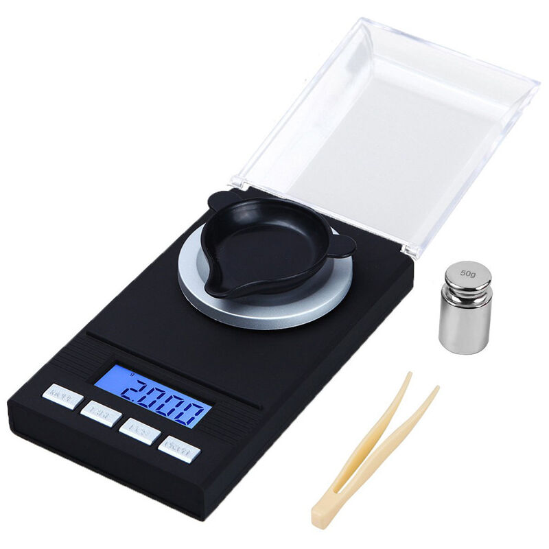 foto del prodotto bilancia tascabile di precisione da 100 g 0,001 g ricaricabile tramite usb, bilancia da cucina, per pesare polvere, gioielli, oro, tascabile con peso