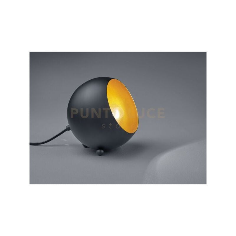 foto del prodotto billy lampada da tavolo sfera metallo nero interno oro d. 15cm attacco e14 1 luce