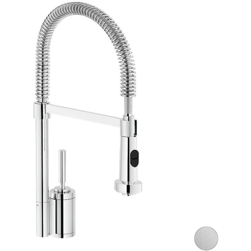foto del prodotto billy rubinetto cucina con doccia estraibile satinato codice prod oz45300 3sa nobili