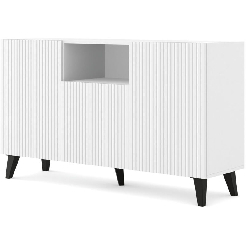 foto del prodotto bim furniture com ravenna b 150 2d1dm ranurato bianco opaco, piedi neri