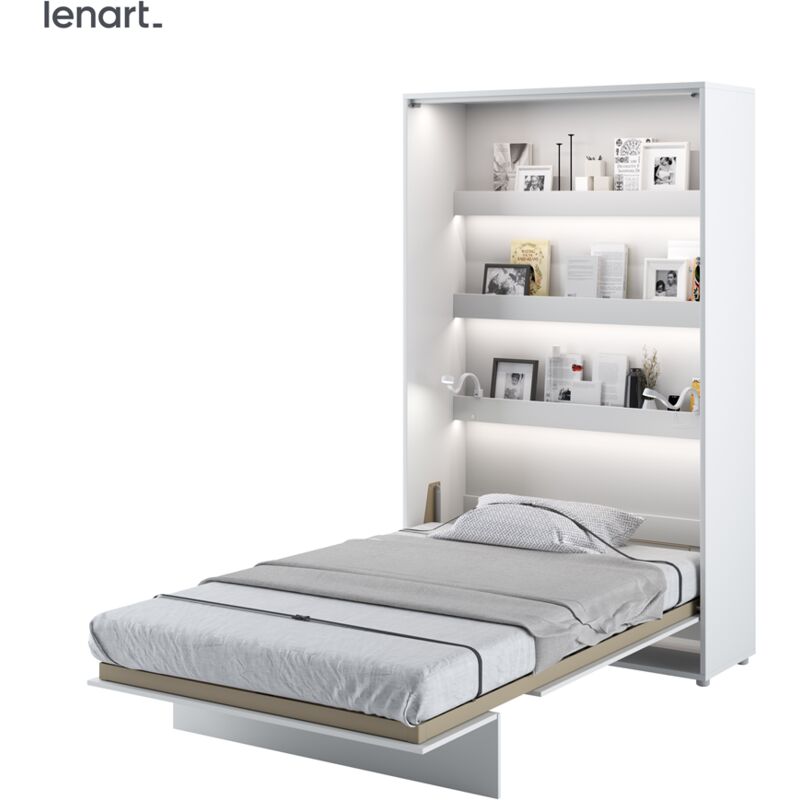 foto del prodotto bim furniture lenart letto a scomparsa bed concept 02 120x200 verticale bianco lucido
