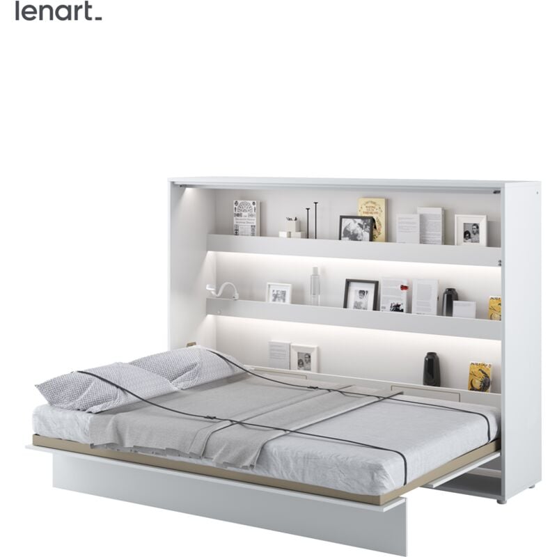 foto del prodotto bim furniture lenart letto a scomparsa bed concept 04 140x200 orizzontale bianco lucido