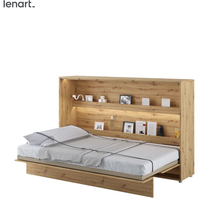 foto del prodotto bim furniture lenart letto a scomparsa bed concept 05 120x200 orizzontale in rovere lavorato a mano