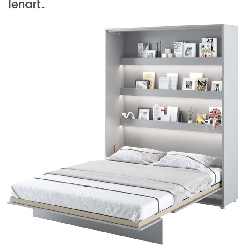 foto del prodotto bim furniture lenart letto a scomparsa bed concept 12 160x200 verticale grigio opaco