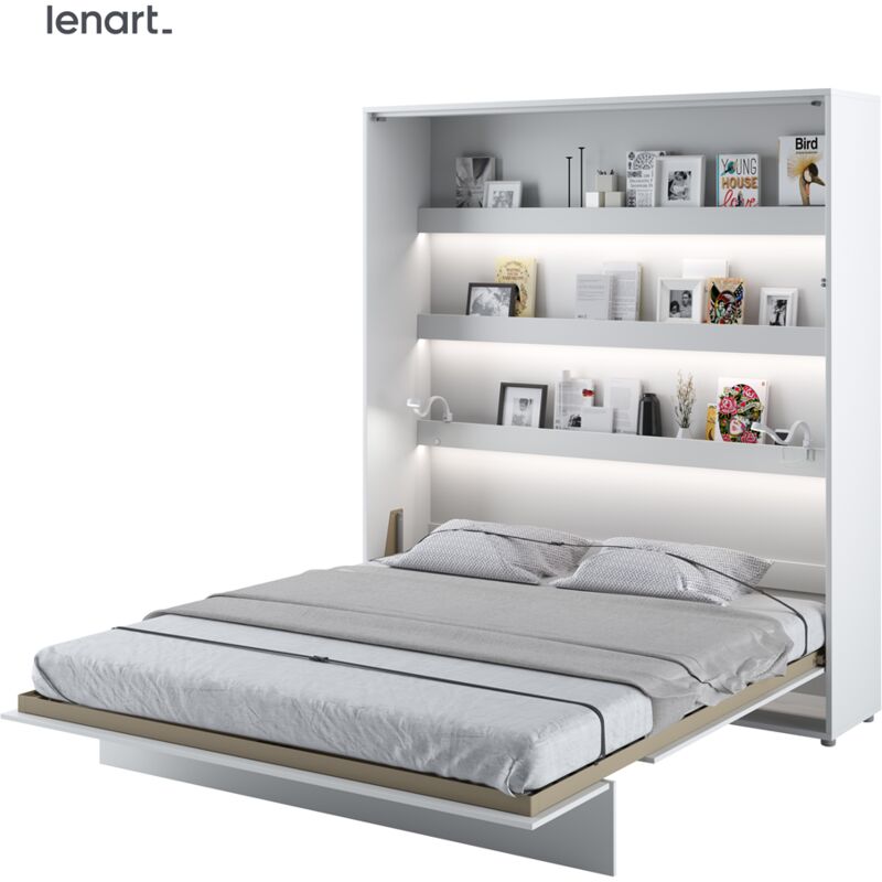 foto del prodotto bim furniture lenart letto a scomparsa bed concept 13 180x200 verticale bianco lucido