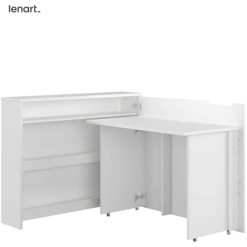 foto del prodotto bim furniture lenart work concept cw 01p scrivania allungabile con ripiani lato destro piano 100 cm bianco opaco