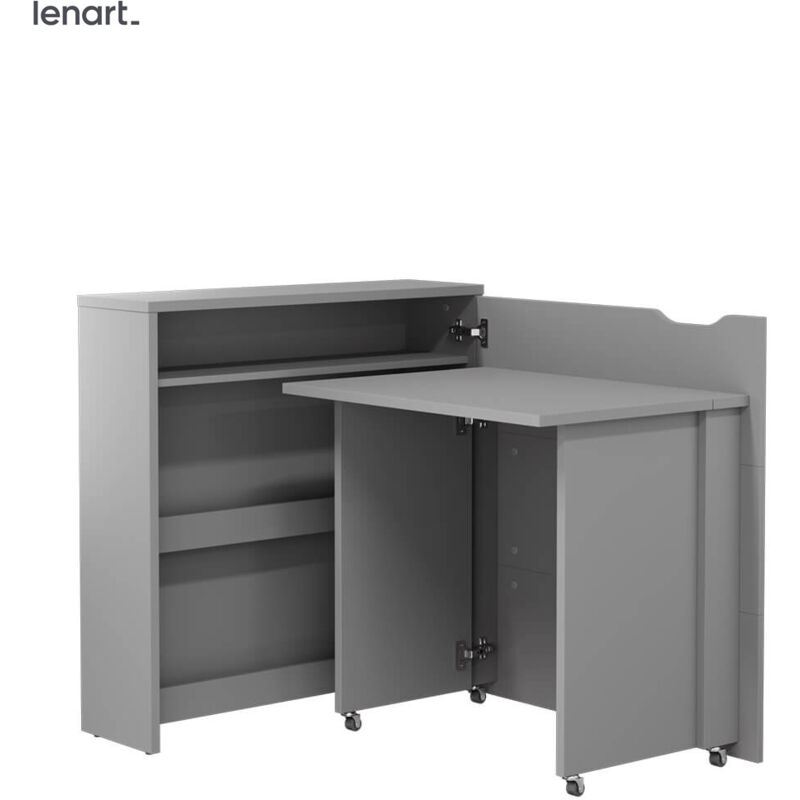 foto del prodotto bim furniture lenart work concept slim cw 02p scrivania allungabile con ripiani lato destro top 79 cm grigio opaco