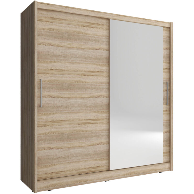 foto del prodotto bim furniture maja i 180 cm armadio a 2 ante scorrevoli a specchio rovere sonoma