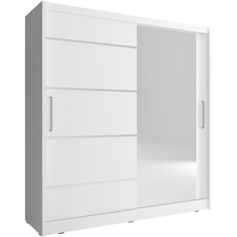 foto del prodotto bim furniture maja i alu 180 cm armadio scorrevole a 2 ante specchio bianco opaco