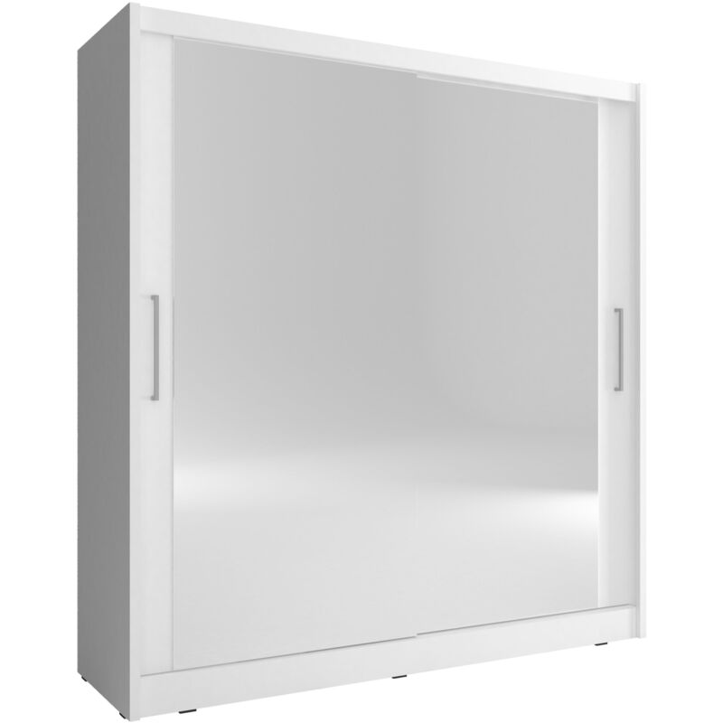 foto del prodotto bim furniture maja vi 180 cm armadio scorrevole a 2 ante specchio bianco opaco