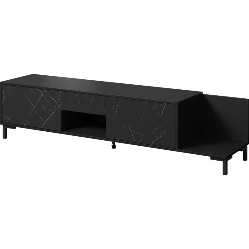 foto del prodotto bim furniture mobile tv marmo 195 cm 2d1sk nero opaco marmo nero
