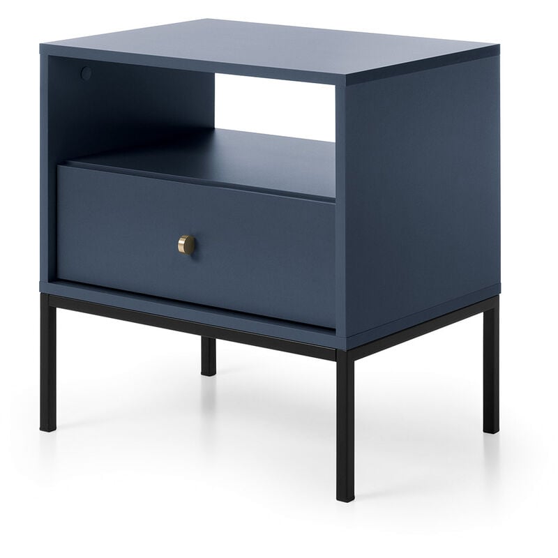 foto del prodotto bim furniture mono ms54 tavolino da caff da 54 cm con un cassetto blu navy