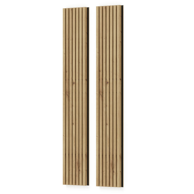 foto del prodotto bim furniture pannello da parete auris 2x137 cm doghe decorative in mdf rovere lavorato a mano
