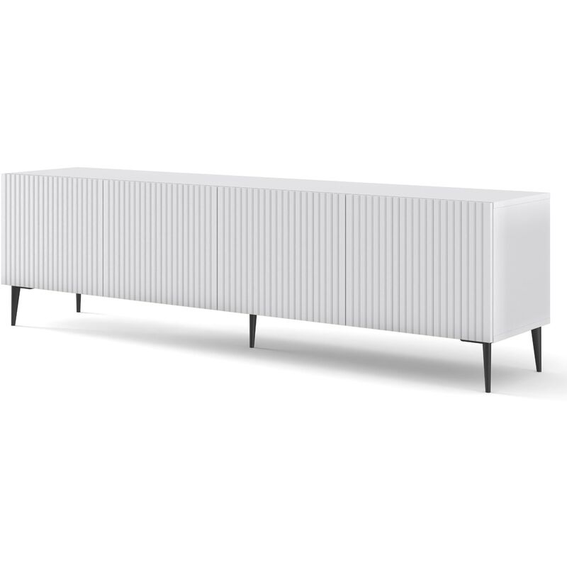 foto del prodotto bim furniture porta tv ravenna b 200 cm 4d fresato bianco opaco piedini