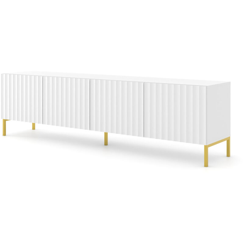 foto del prodotto bim furniture porta tv wave 200 cm 4d fresato bianco opaco piedini