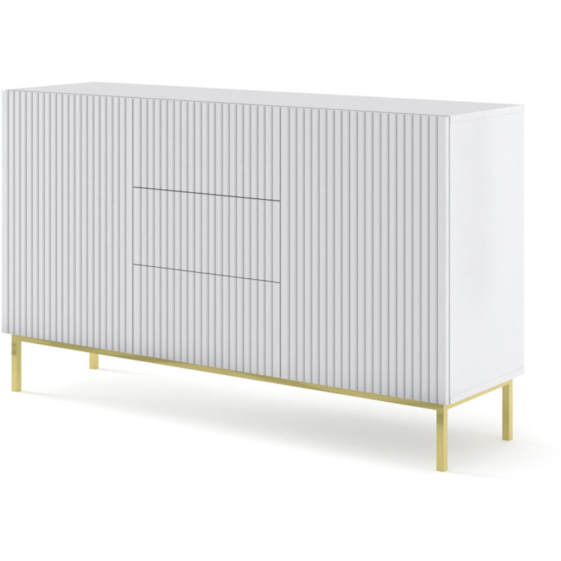 foto del prodotto bim furniture ravenna b 150 cm cassapanca 2d3s fresata bianco opaco con cornice